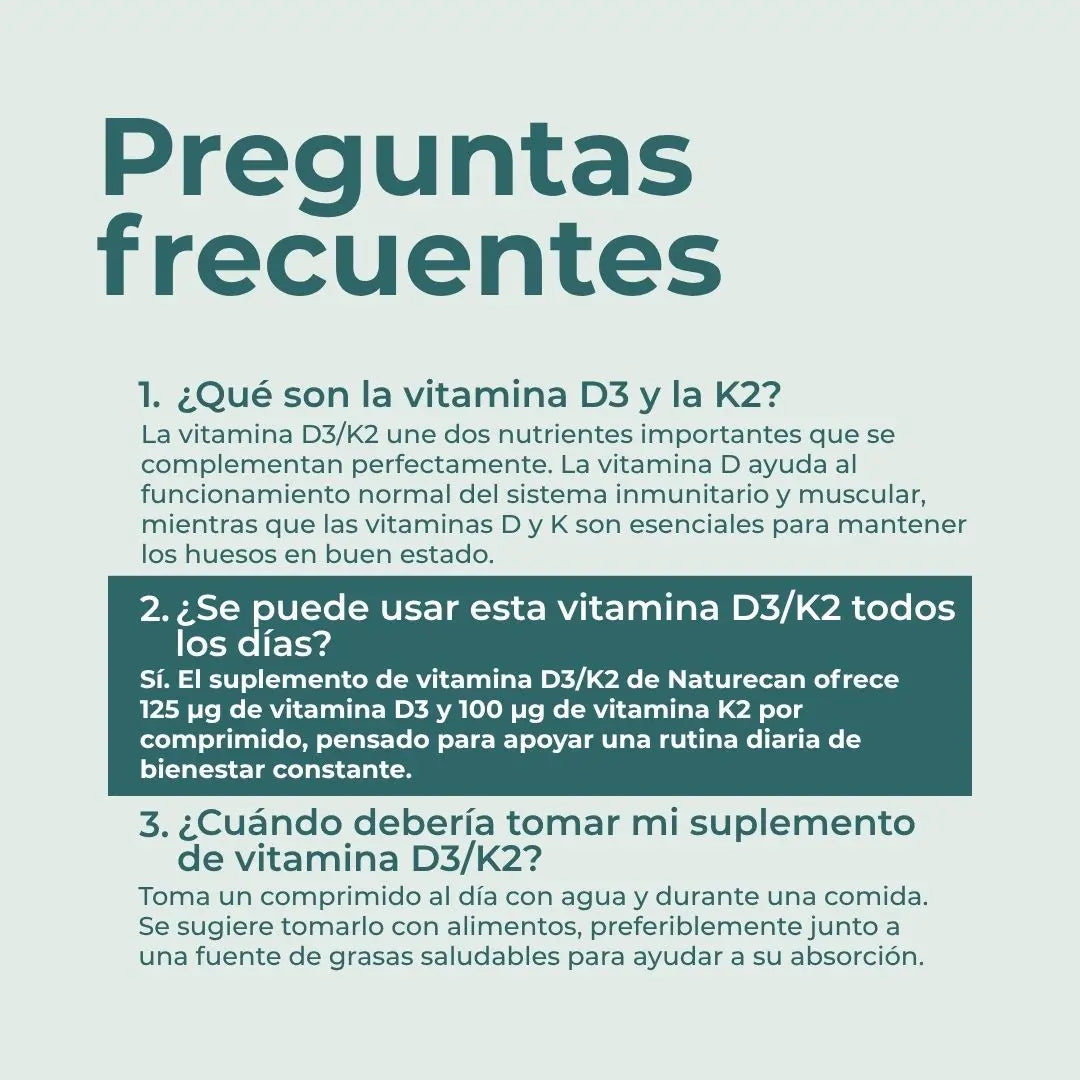 Vitamina D3 y K2